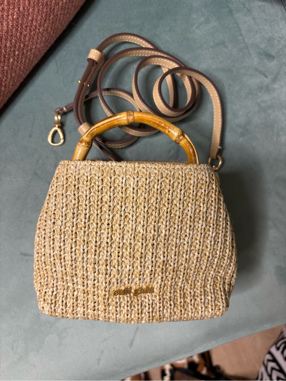 Cult Gaia Solene Raffia & Bamboo EUC